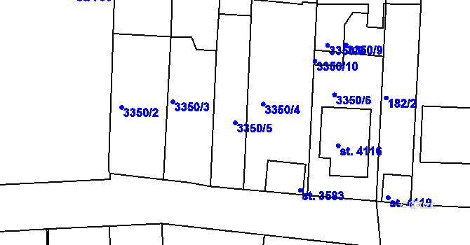 Parcela st. 3350/5 v KÚ Domažlice, Katastrální mapa