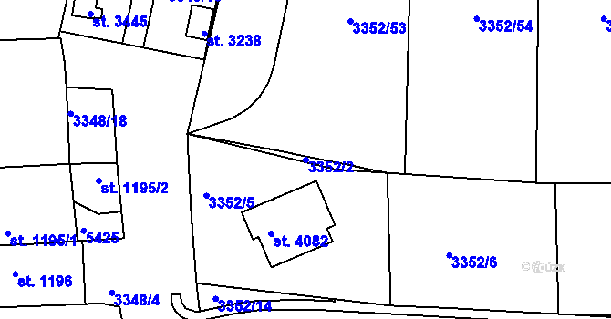 Parcela st. 3352/2 v KÚ Domažlice, Katastrální mapa