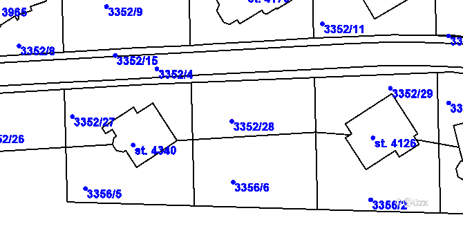 Parcela st. 3352/28 v KÚ Domažlice, Katastrální mapa