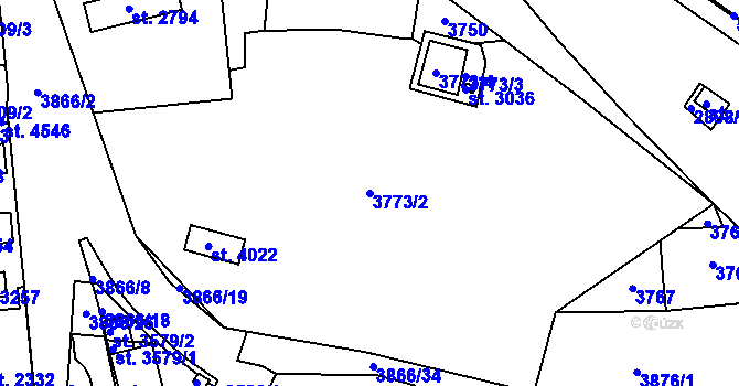 Parcela st. 3773/2 v KÚ Domažlice, Katastrální mapa