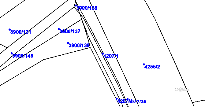 Parcela st. 4207/1 v KÚ Domažlice, Katastrální mapa