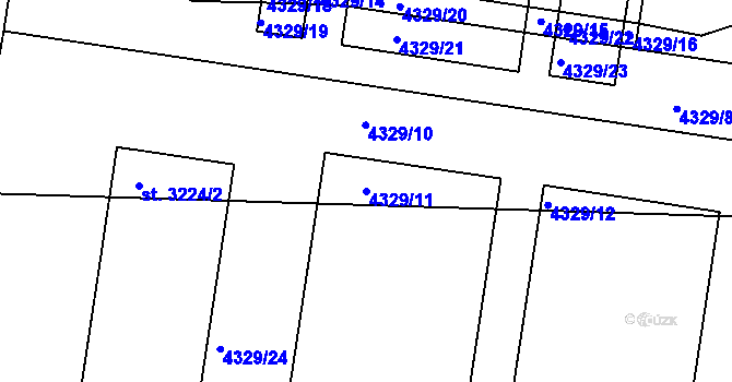 Parcela st. 4329/11 v KÚ Domažlice, Katastrální mapa