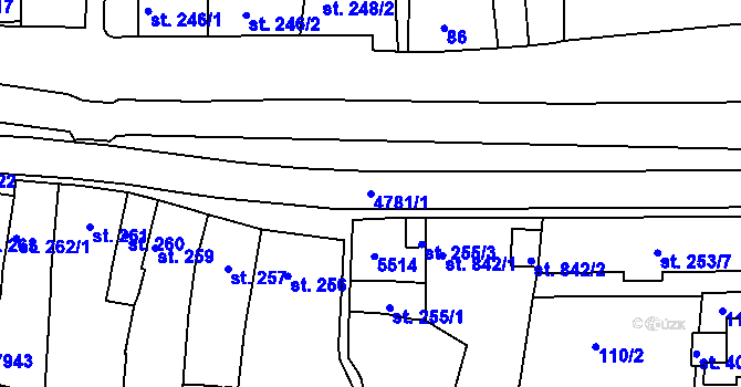 Parcela st. 4781/1 v KÚ Domažlice, Katastrální mapa