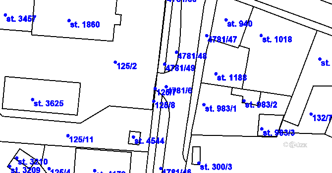 Parcela st. 4781/6 v KÚ Domažlice, Katastrální mapa