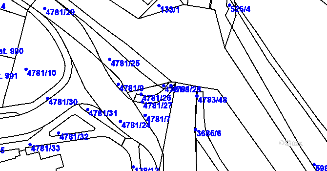 Parcela st. 4781/8 v KÚ Domažlice, Katastrální mapa