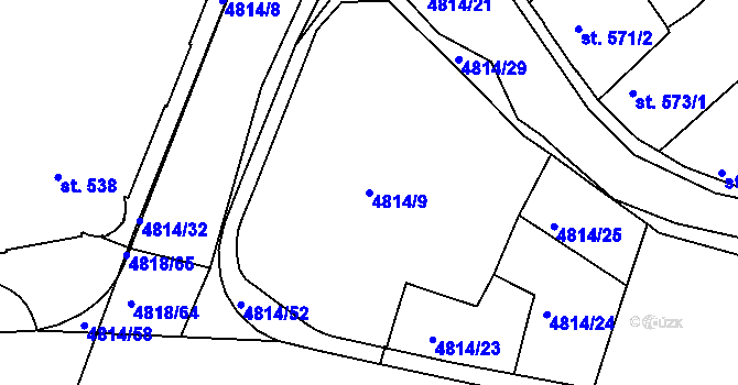Parcela st. 4814/9 v KÚ Domažlice, Katastrální mapa