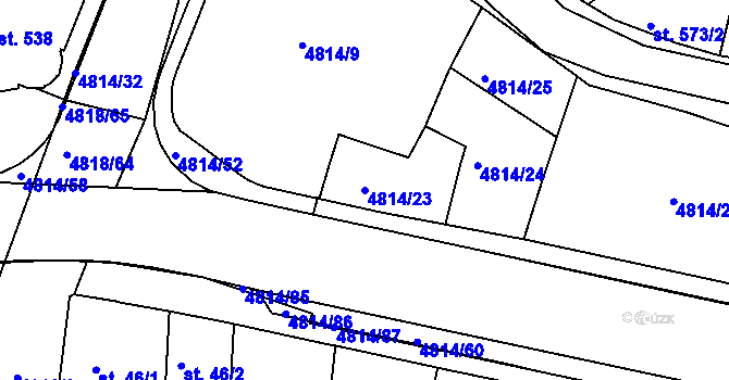 Parcela st. 4814/23 v KÚ Domažlice, Katastrální mapa