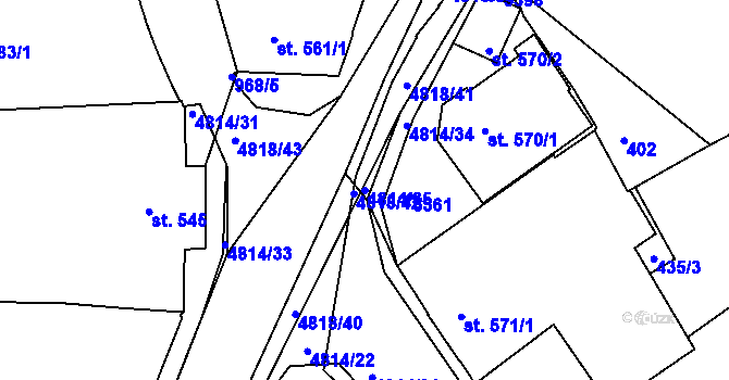 Parcela st. 4814/35 v KÚ Domažlice, Katastrální mapa
