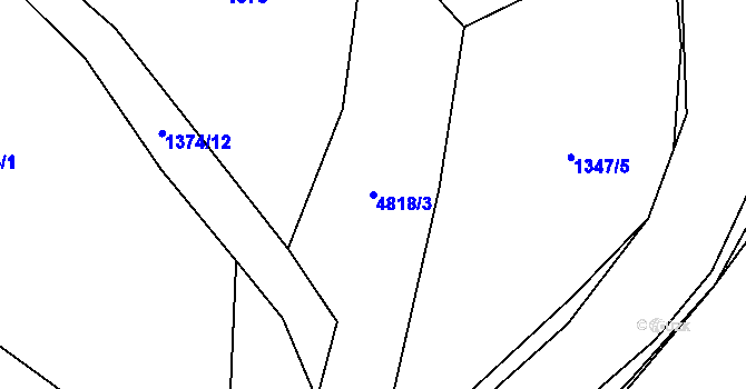 Parcela st. 4818/3 v KÚ Domažlice, Katastrální mapa