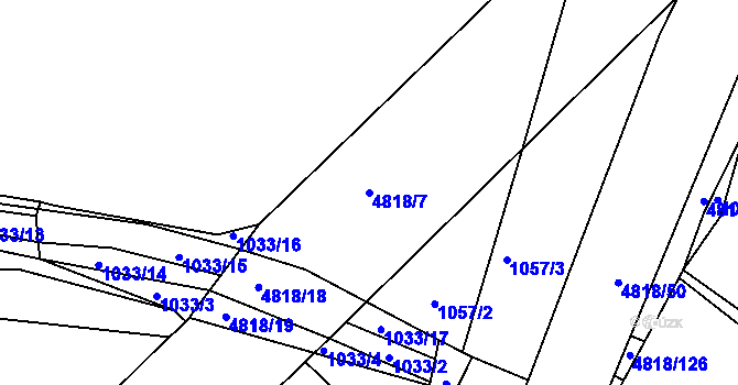 Parcela st. 4818/7 v KÚ Domažlice, Katastrální mapa