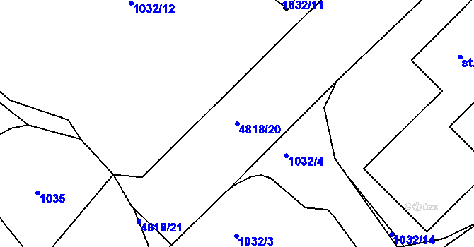 Parcela st. 4818/20 v KÚ Domažlice, Katastrální mapa