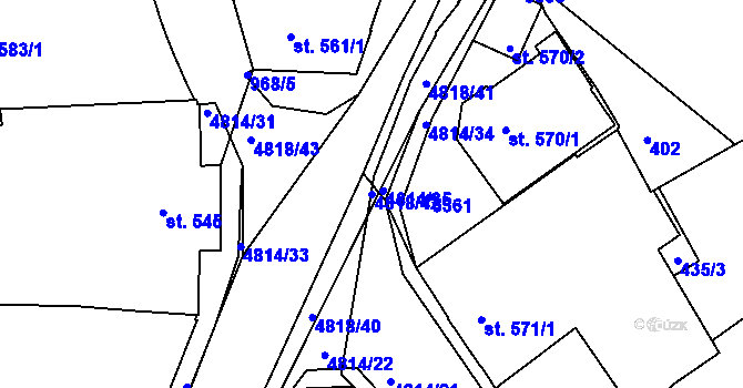 Parcela st. 4818/42 v KÚ Domažlice, Katastrální mapa