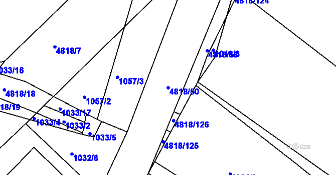 Parcela st. 4818/50 v KÚ Domažlice, Katastrální mapa