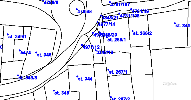 Parcela st. 3348/19 v KÚ Domažlice, Katastrální mapa