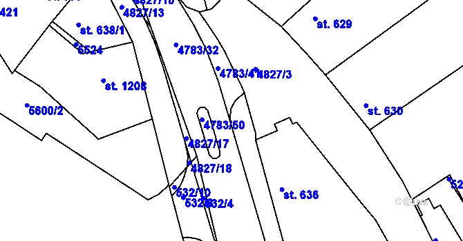 Parcela st. 4783/42 v KÚ Domažlice, Katastrální mapa