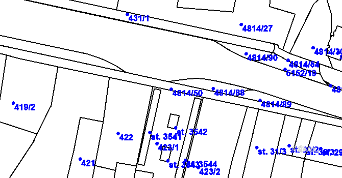 Parcela st. 4814/50 v KÚ Domažlice, Katastrální mapa