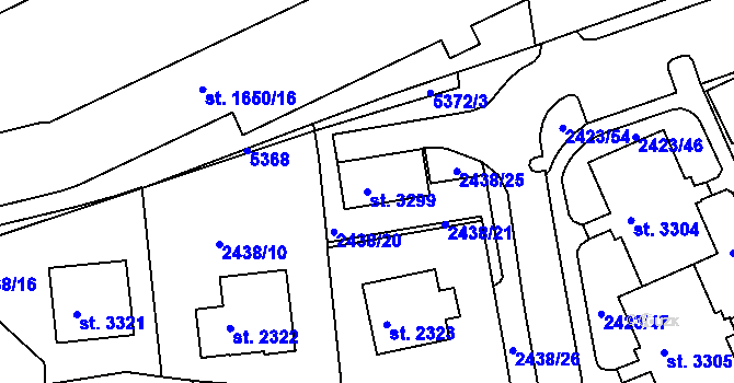 Parcela st. 3299 v KÚ Domažlice, Katastrální mapa