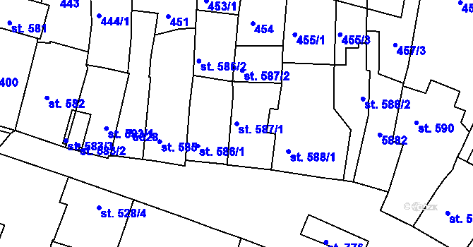 Parcela st. 587/1 v KÚ Domažlice, Katastrální mapa