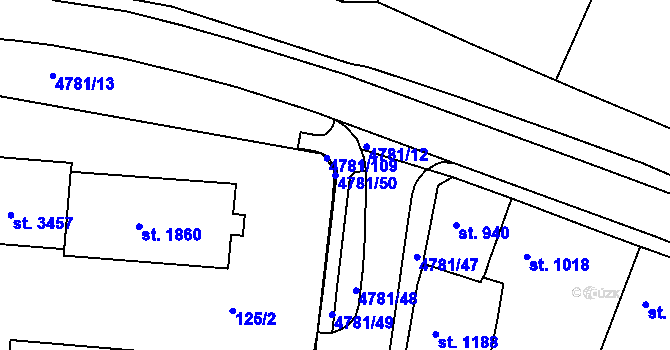 Parcela st. 4781/50 v KÚ Domažlice, Katastrální mapa