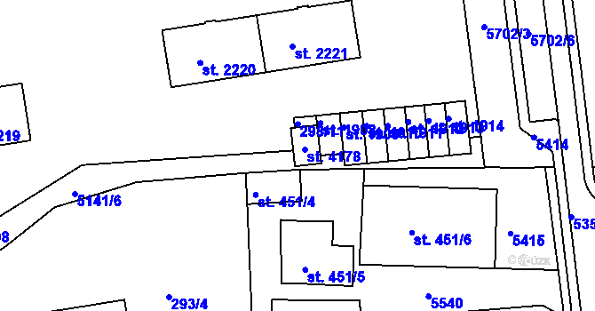 Parcela st. 4178 v KÚ Domažlice, Katastrální mapa