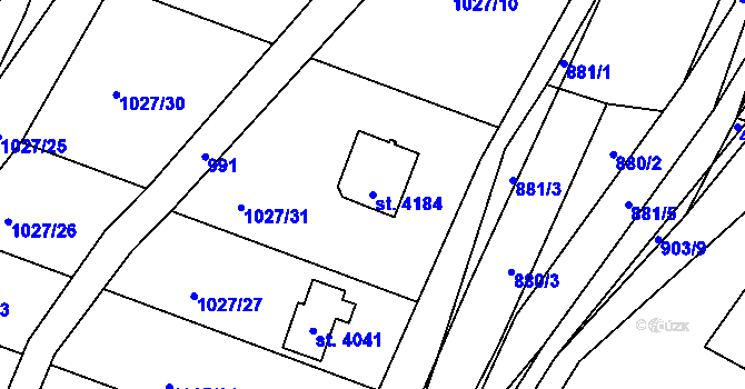 Parcela st. 4184 v KÚ Domažlice, Katastrální mapa