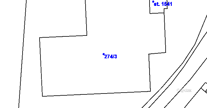 Parcela st. 274/3 v KÚ Domažlice, Katastrální mapa