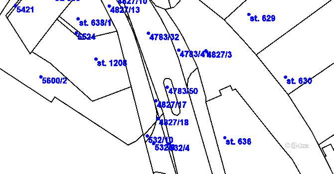 Parcela st. 4783/50 v KÚ Domažlice, Katastrální mapa