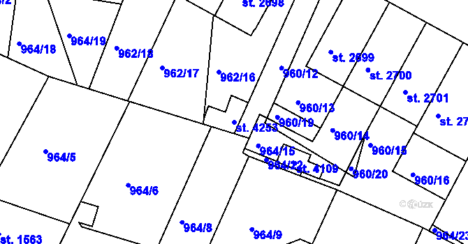 Parcela st. 4253 v KÚ Domažlice, Katastrální mapa