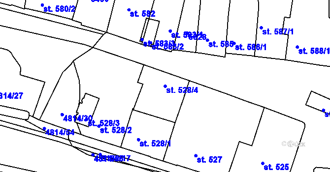 Parcela st. 528/4 v KÚ Domažlice, Katastrální mapa
