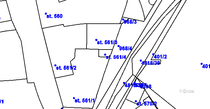 Parcela st. 561/4 v KÚ Domažlice, Katastrální mapa