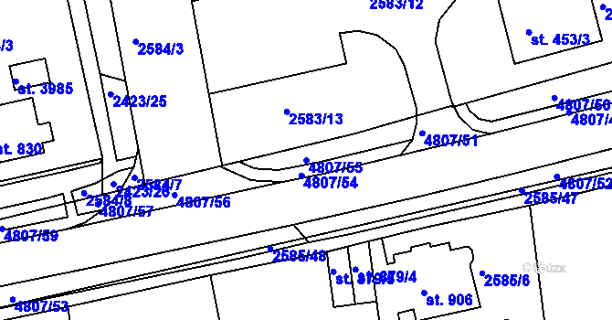 Parcela st. 4807/55 v KÚ Domažlice, Katastrální mapa