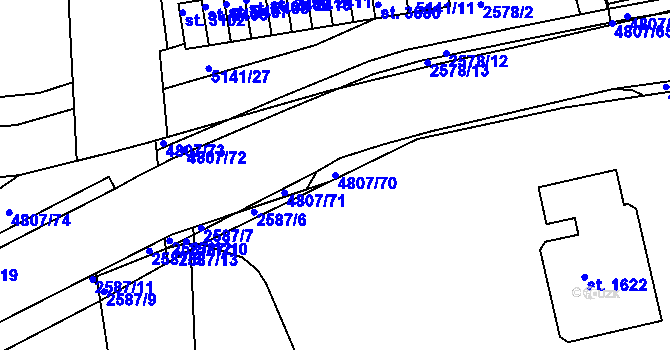 Parcela st. 4807/70 v KÚ Domažlice, Katastrální mapa