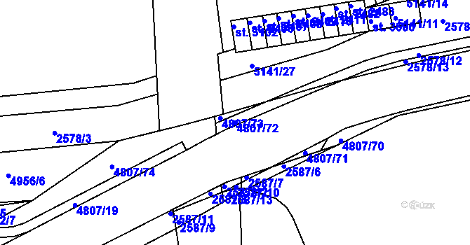 Parcela st. 4807/72 v KÚ Domažlice, Katastrální mapa