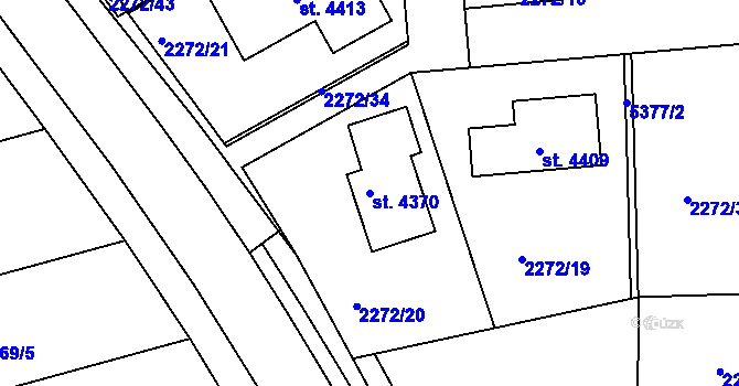 Parcela st. 4370 v KÚ Domažlice, Katastrální mapa