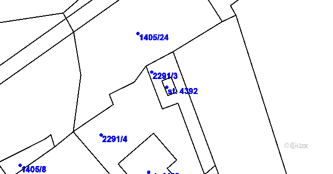 Parcela st. 4392 v KÚ Domažlice, Katastrální mapa