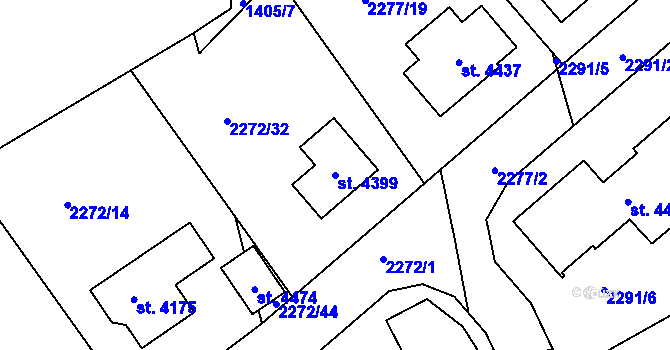 Parcela st. 4399 v KÚ Domažlice, Katastrální mapa