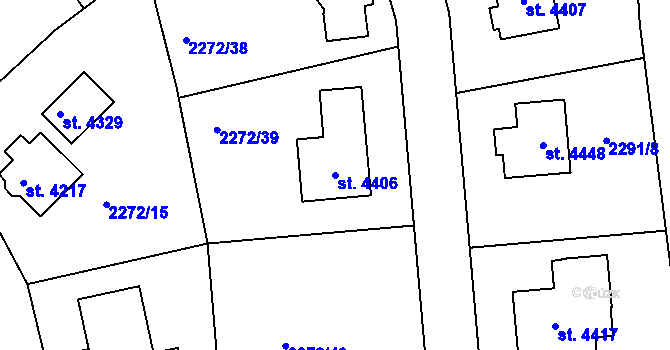 Parcela st. 4406 v KÚ Domažlice, Katastrální mapa