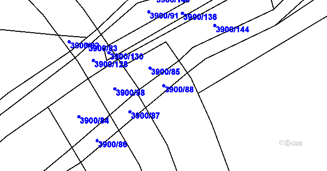 Parcela st. 3900/88 v KÚ Domažlice, Katastrální mapa