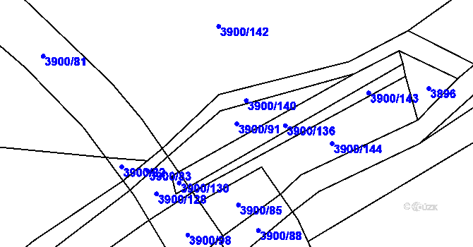 Parcela st. 3900/91 v KÚ Domažlice, Katastrální mapa