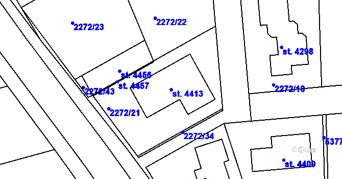 Parcela st. 4413 v KÚ Domažlice, Katastrální mapa