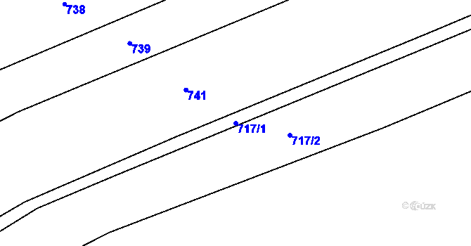 Parcela st. 717/1 v KÚ Domažlice, Katastrální mapa