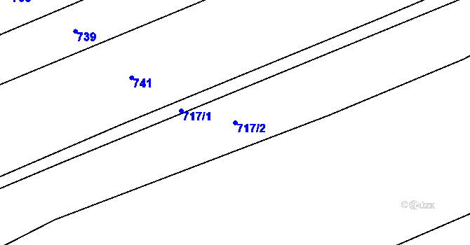 Parcela st. 717/2 v KÚ Domažlice, Katastrální mapa