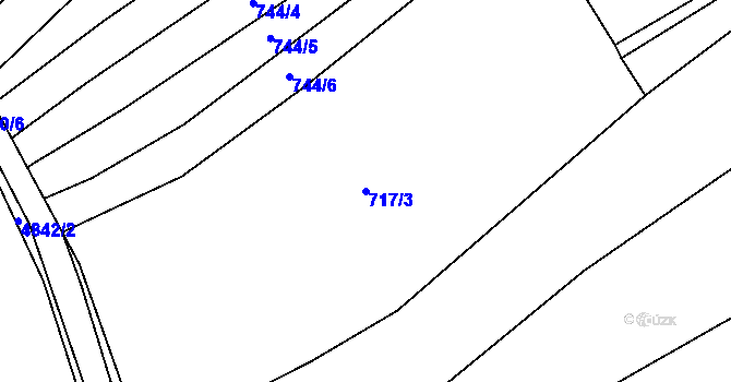 Parcela st. 717/3 v KÚ Domažlice, Katastrální mapa