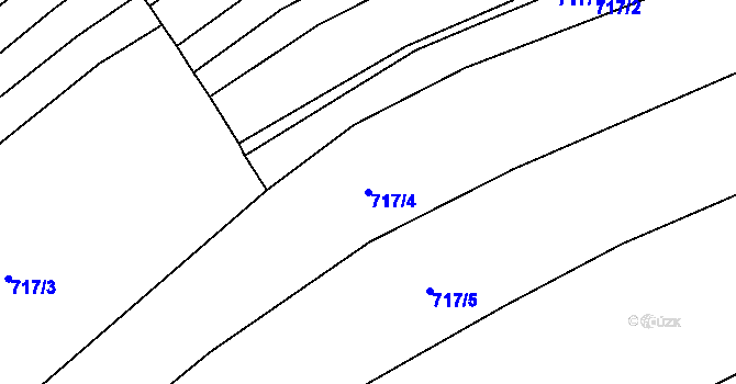 Parcela st. 717/4 v KÚ Domažlice, Katastrální mapa