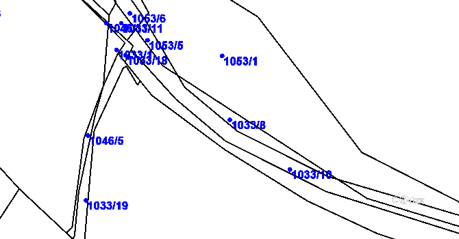 Parcela st. 1033/8 v KÚ Domažlice, Katastrální mapa