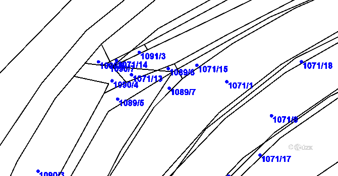 Parcela st. 1089/7 v KÚ Domažlice, Katastrální mapa