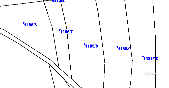Parcela st. 1185/8 v KÚ Domažlice, Katastrální mapa