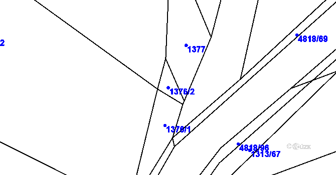 Parcela st. 1376/2 v KÚ Domažlice, Katastrální mapa