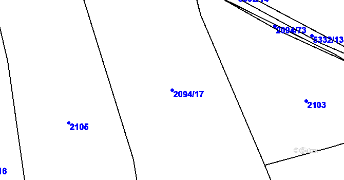 Parcela st. 2094/17 v KÚ Domažlice, Katastrální mapa