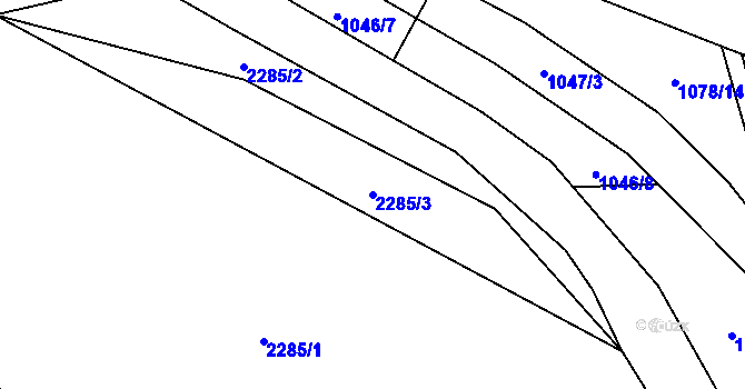 Parcela st. 2285/3 v KÚ Domažlice, Katastrální mapa